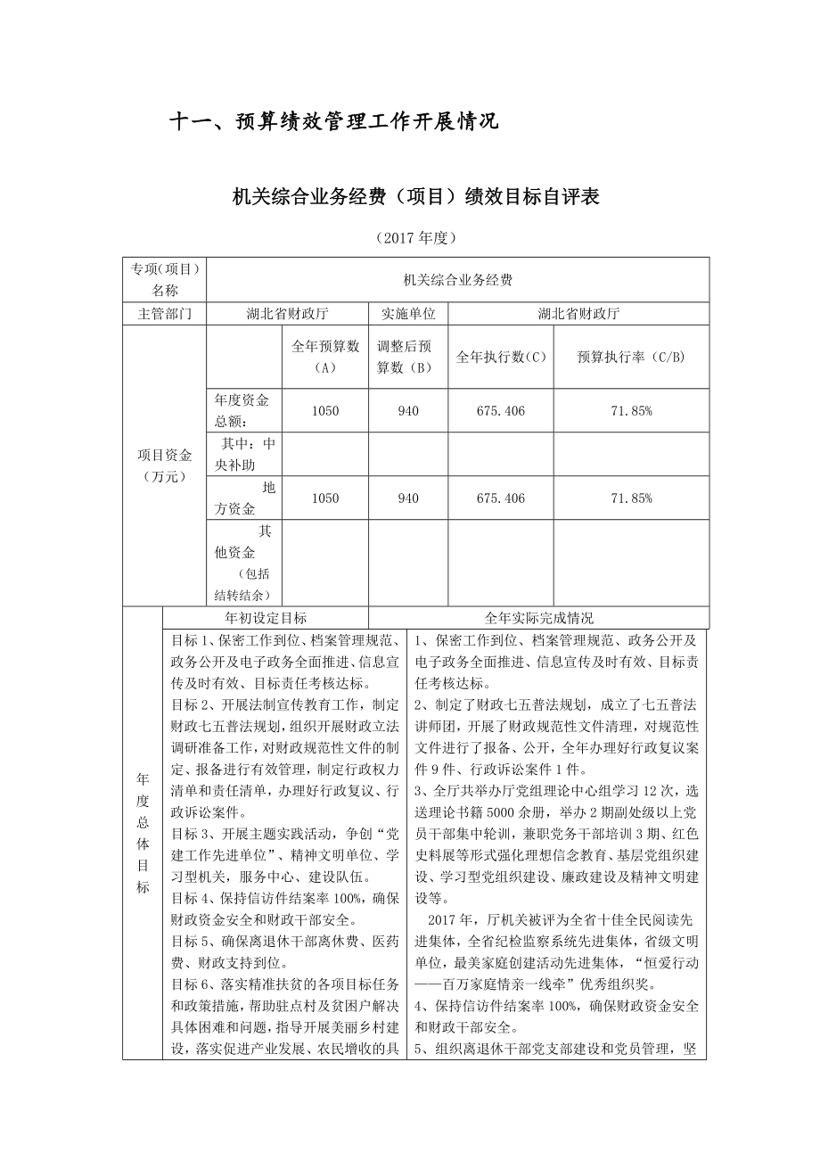 十一、预算绩效管理工作开展情况_第1页