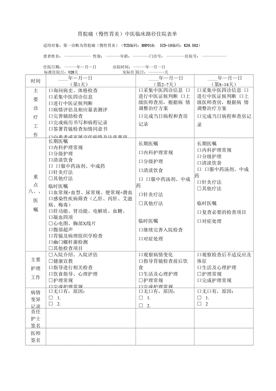 胃脘痛临床路径表_第1页