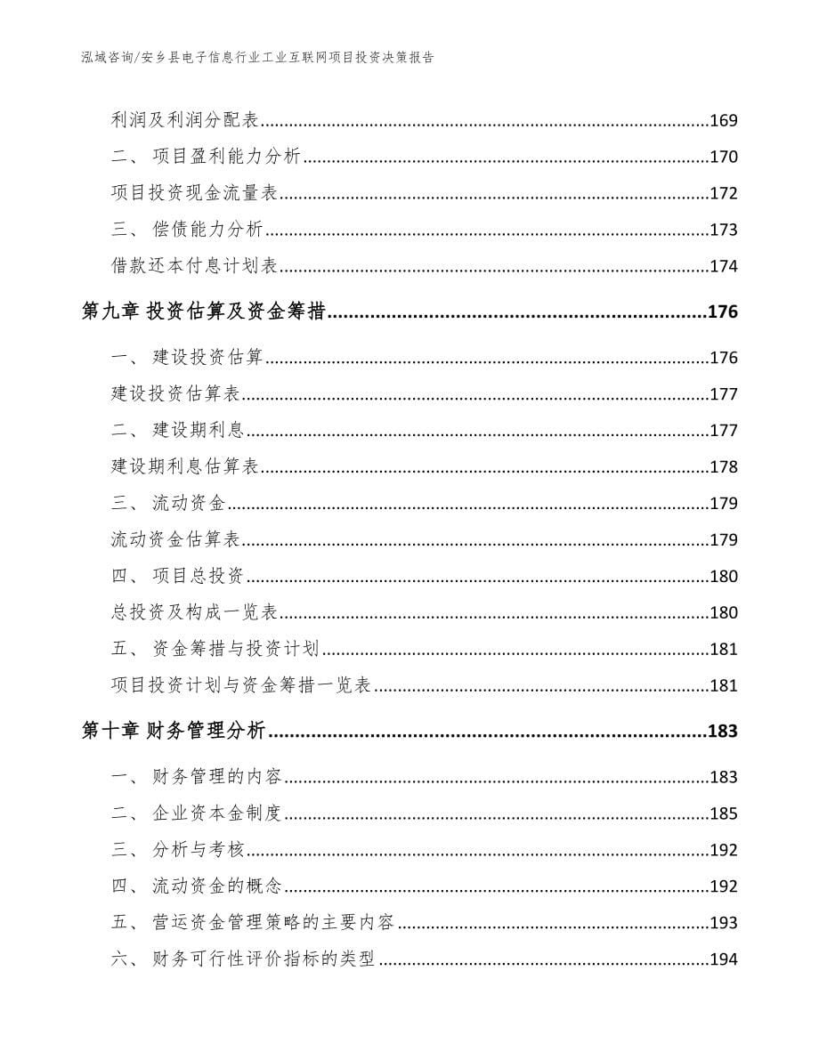 安乡县电子信息行业工业互联网项目投资决策报告【模板范文】_第5页