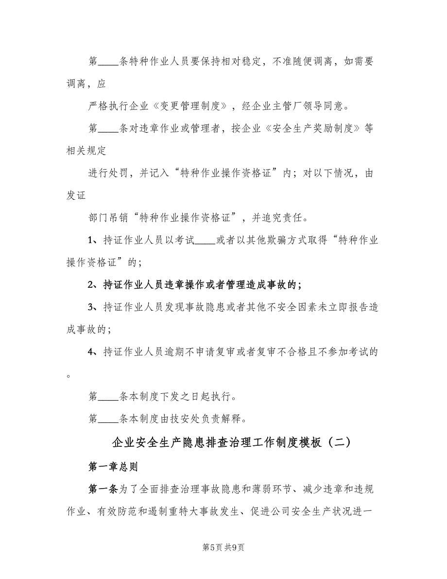 企业安全生产隐患排查治理工作制度模板（二篇）.doc_第5页