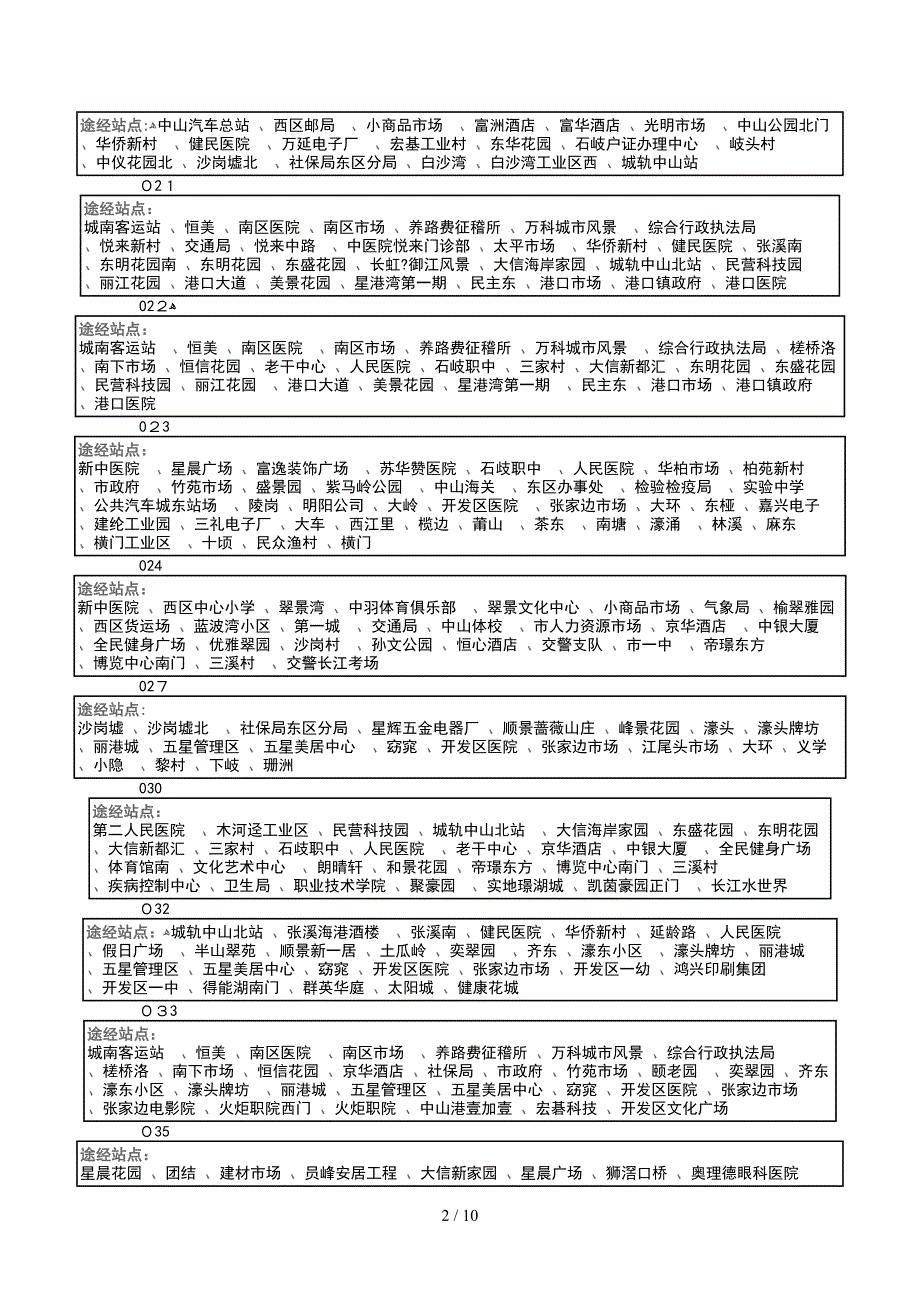 中山市公共汽车路线_第2页