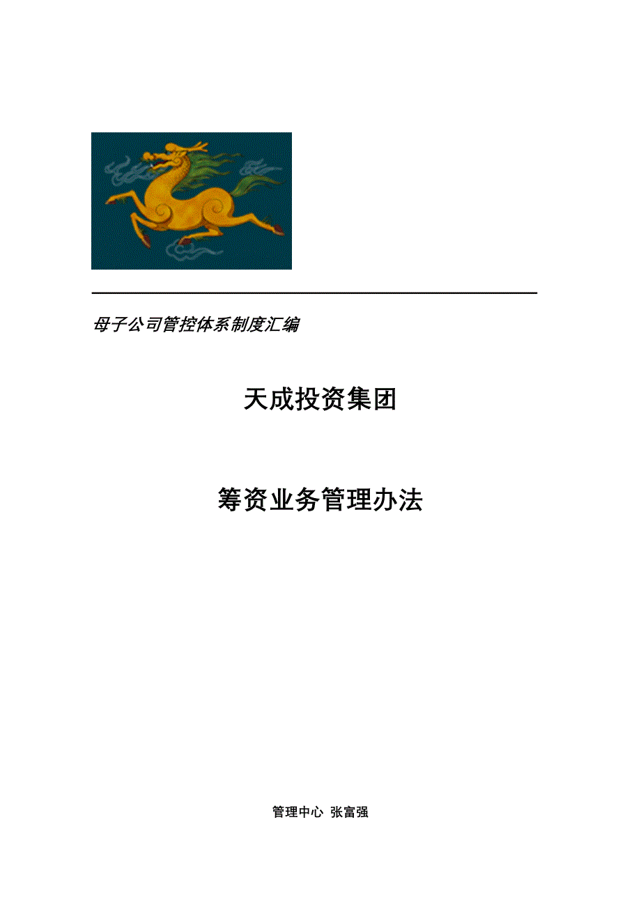 某集团母子公司管控文件汇编3.40天成集团筹资业务管理办法_第1页