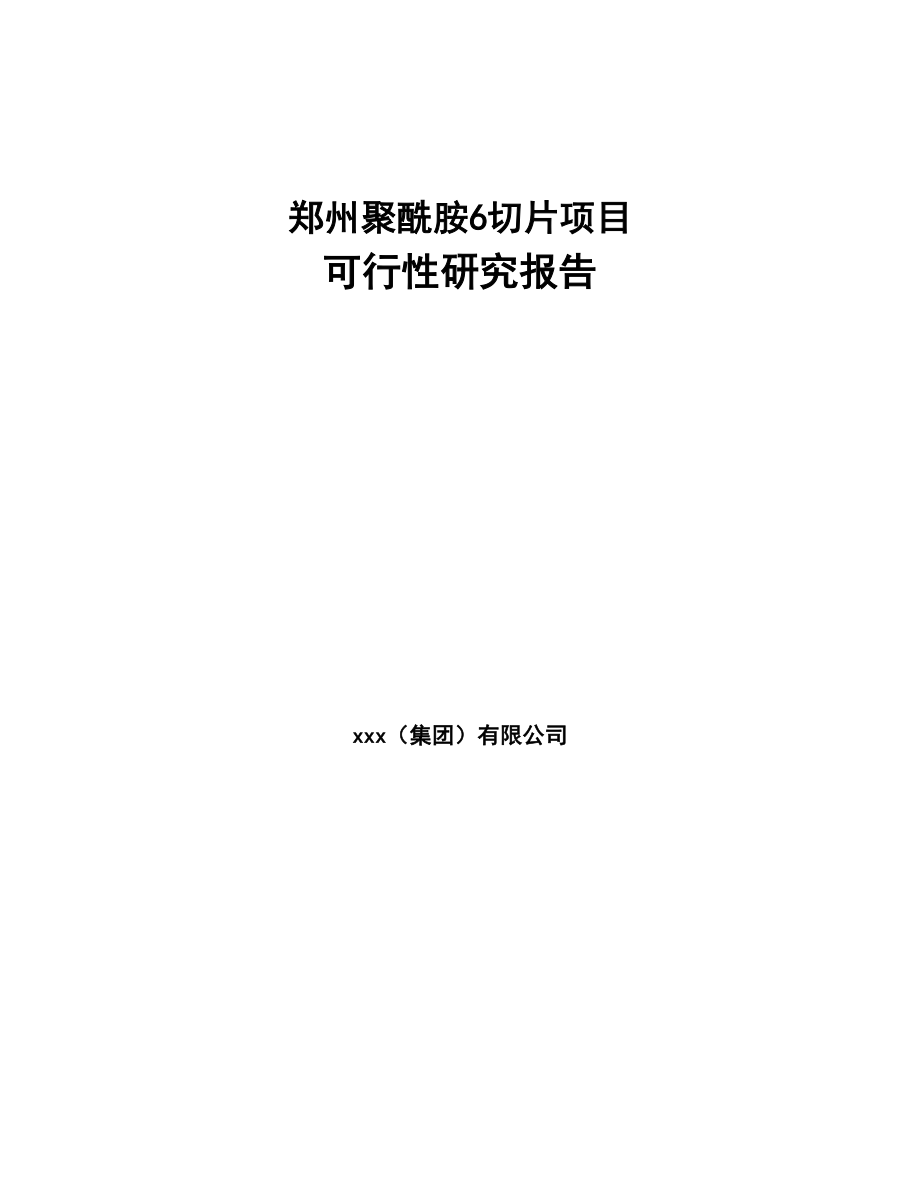 郑州聚酰胺6切片项目可行性研究报告(DOC 64页)_第1页