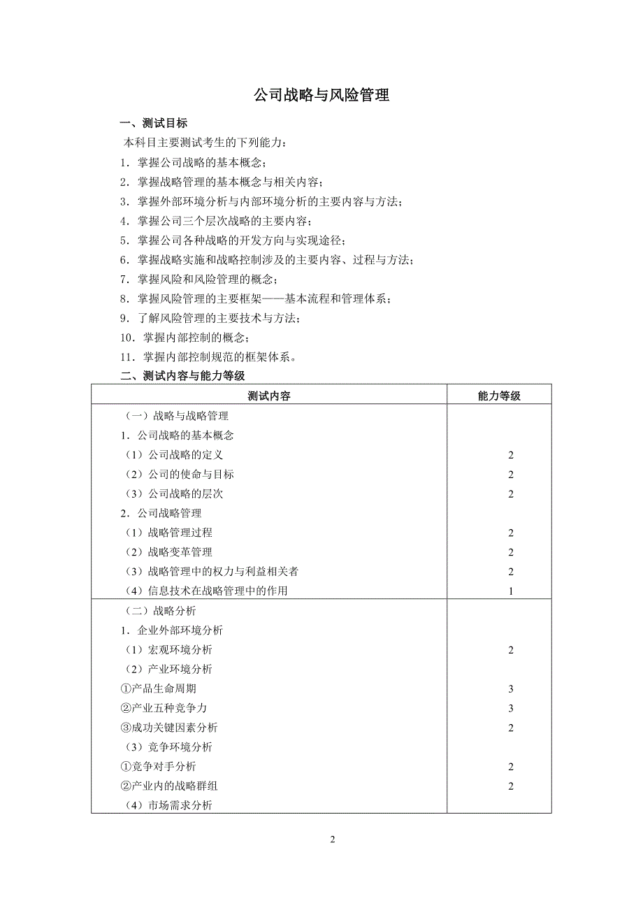2013注会大纲-公司战略_第2页