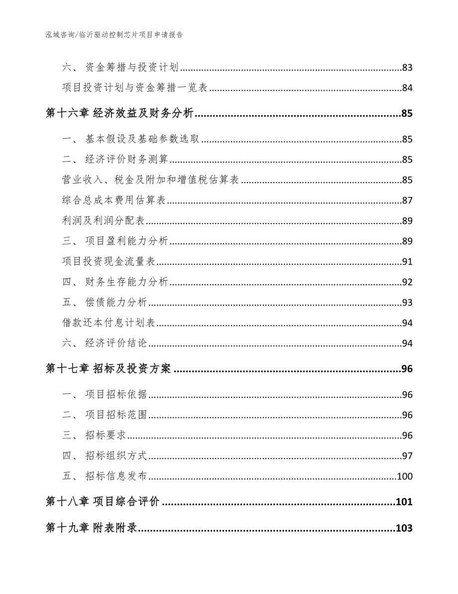 临沂驱动控制芯片项目申请报告（模板范文）_第5页