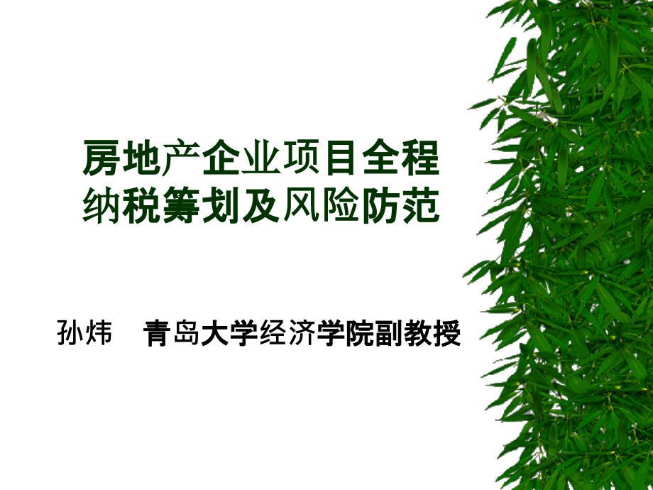 房地产企业项目全周期纳税筹划及税收风险防范_第1页