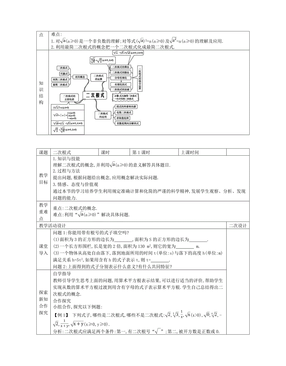 初中数学第十六章二次根式教案人教版_第3页