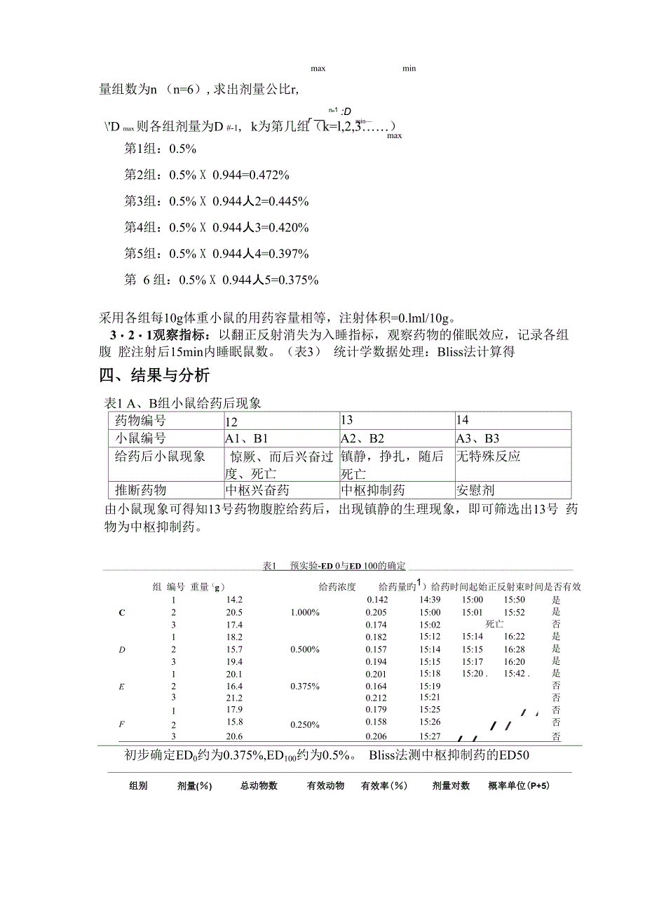 一种未知中枢抑制剂的ED50测定方法_第2页