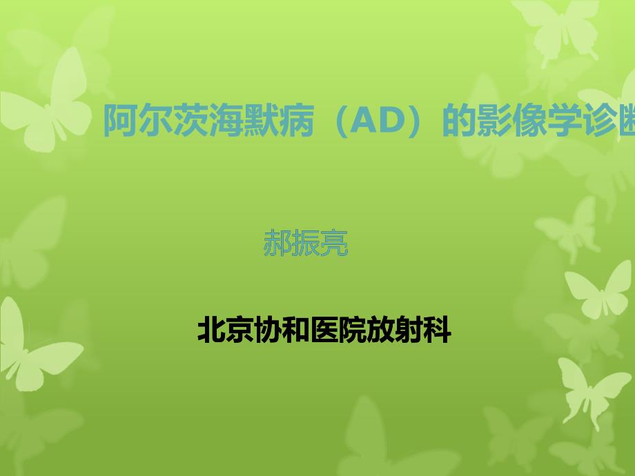 阿尔茨海默病(AD)的影像学诊断_第1页