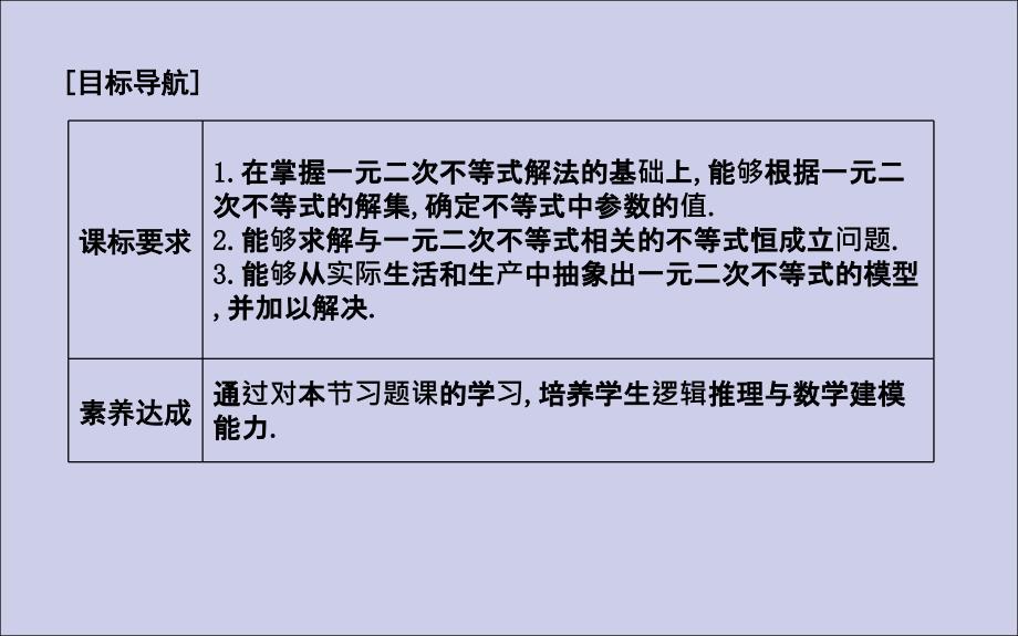 高中数学第三章不等式3.2一元二次不等式及其解法第二课时一元二次不等式及其解法习题课课件新人教A版必修5_第2页