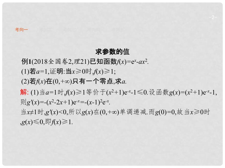 高考数学二轮复习 专题二 函数与导数 2.2.4.2 应用导数求参数的值或参数的范围课件 文_第2页