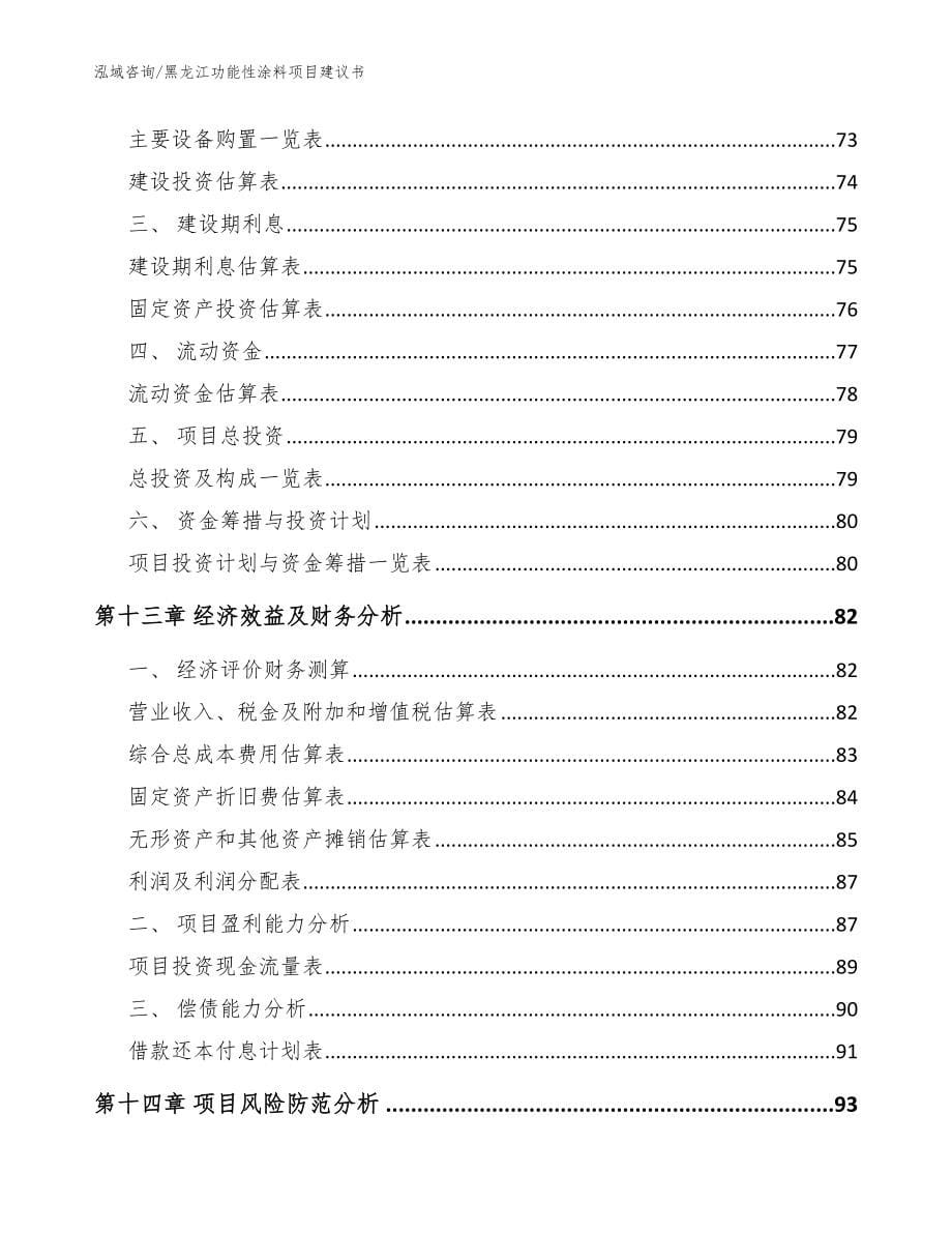 黑龙江功能性涂料项目建议书_范文参考_第5页