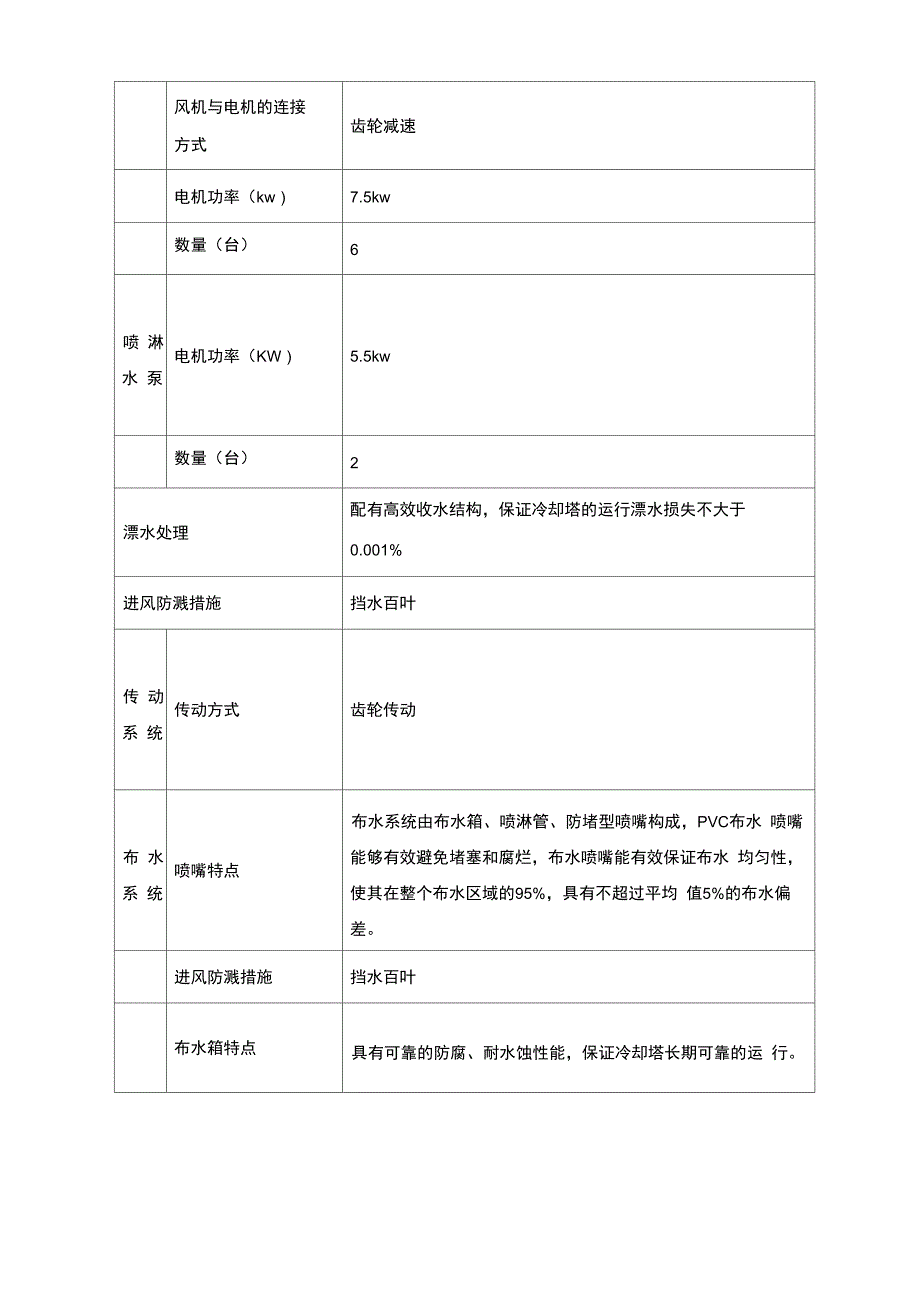 闭式冷却塔设计参数总表_第2页