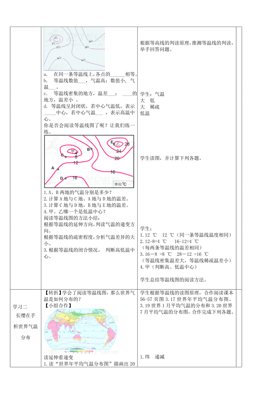 【最新】七年级地理上册第三章第二节气温的变化与分布第2课时教案新版新人教版_第2页