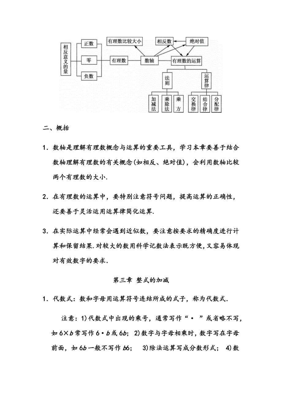 华东师大新版七年级数学(上)期末复习知识点总结_第5页