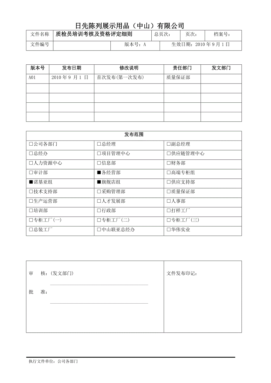 质检员培训考核及资格评定细则_第1页