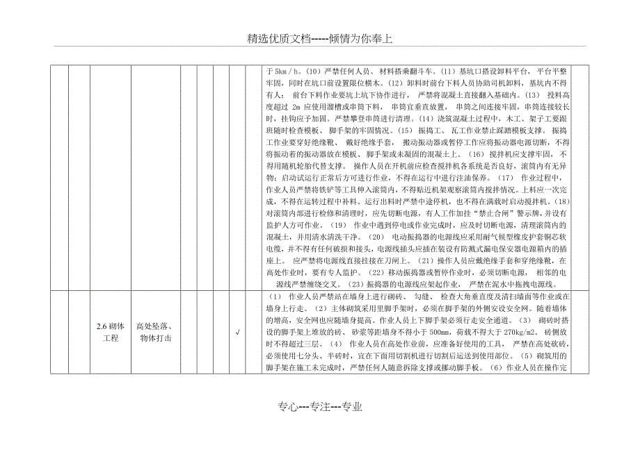 施工安全风险分级划分表_第5页