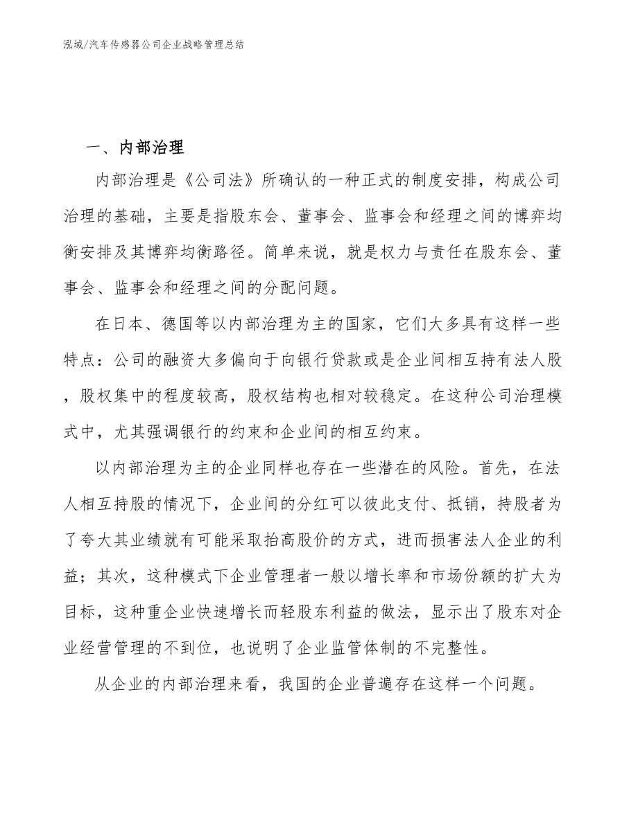 汽车传感器公司企业战略管理总结_第2页