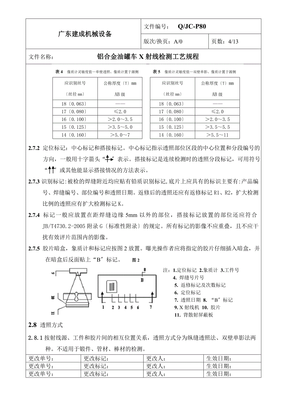 铝合金油罐车X射线检测工艺规程_第4页