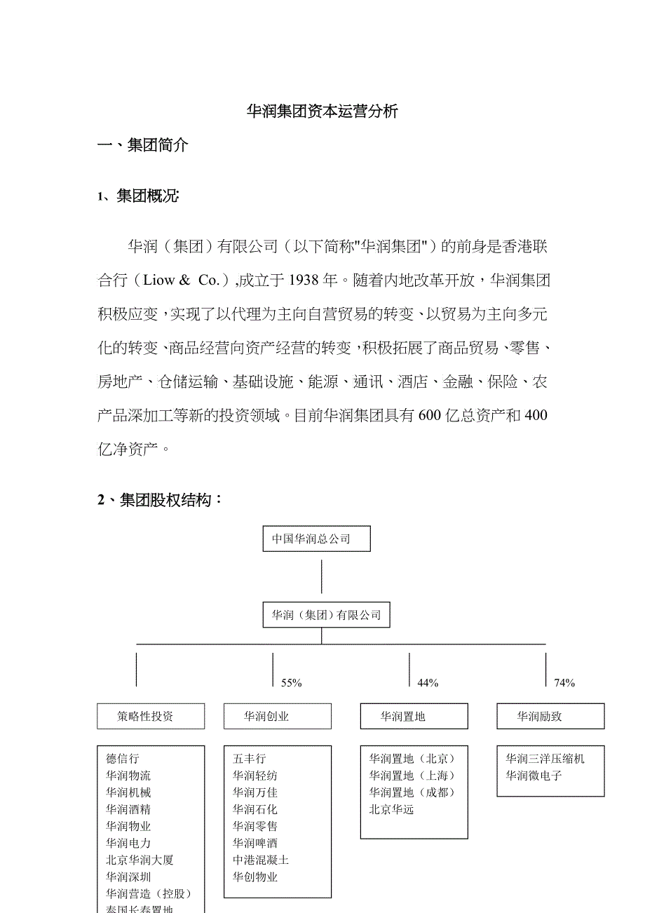 华润集团资本运营分析4_第1页