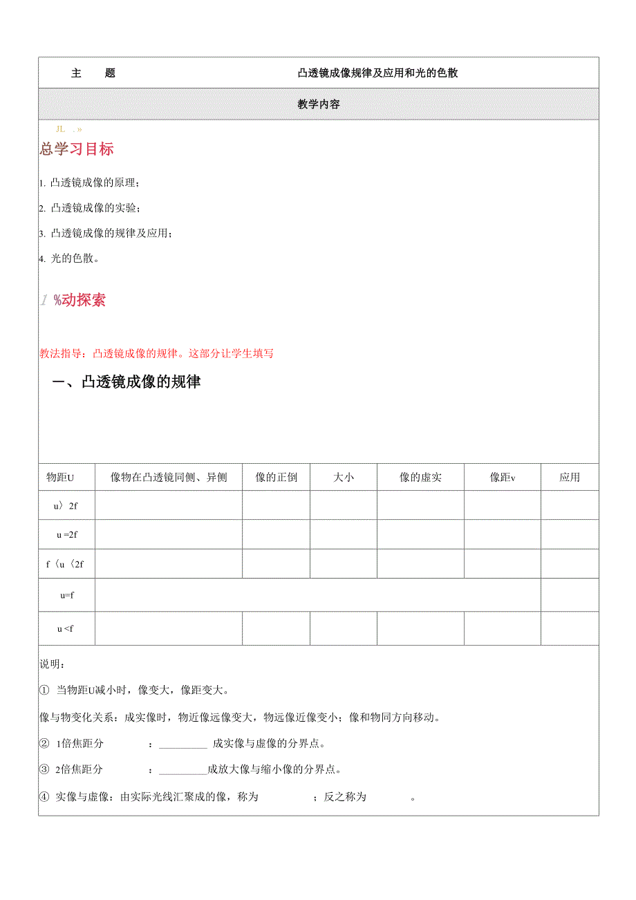 透镜成像的规律和应用 光的色散_第1页