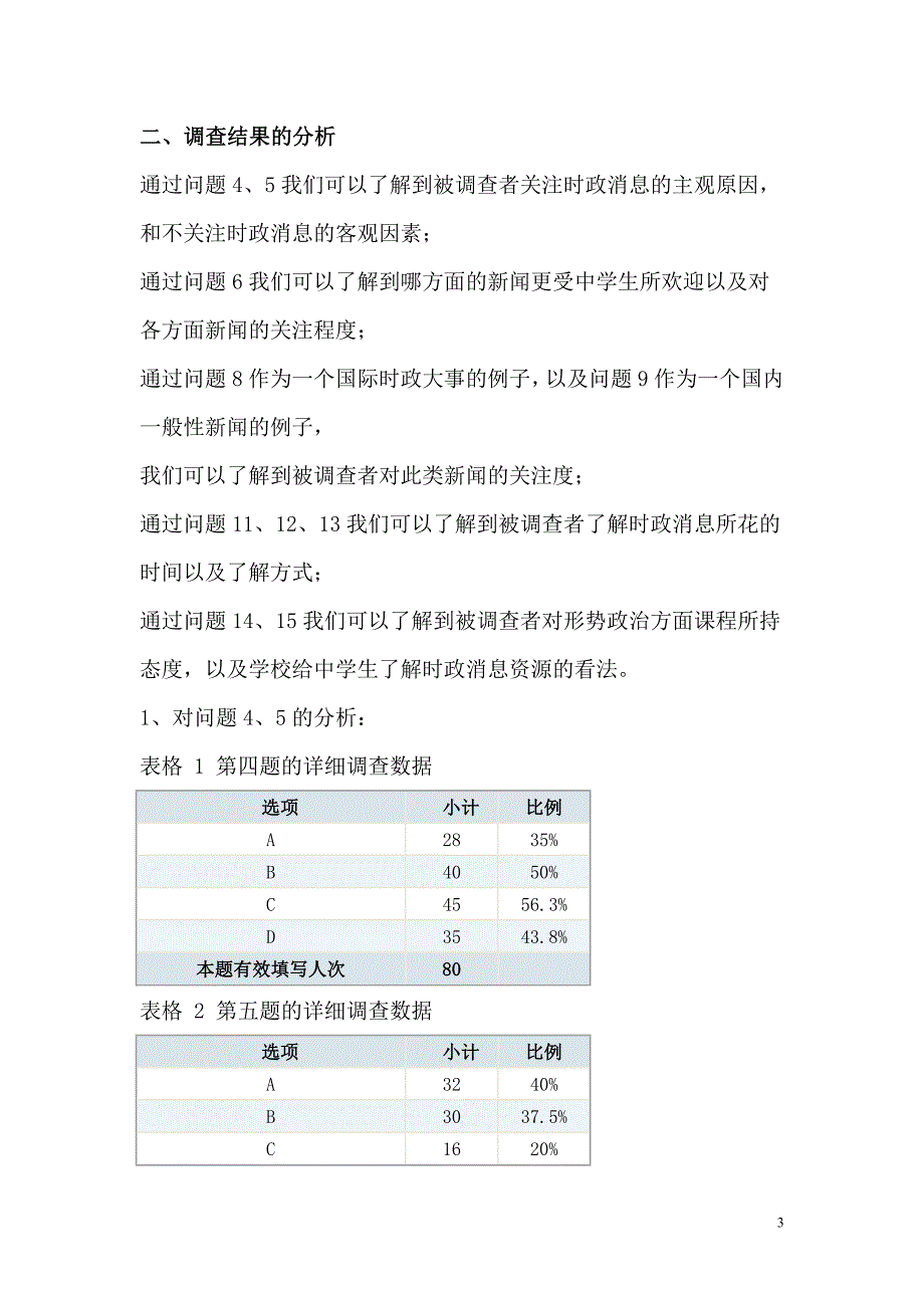 中学生对时事政治关注度调查研究报告_第3页