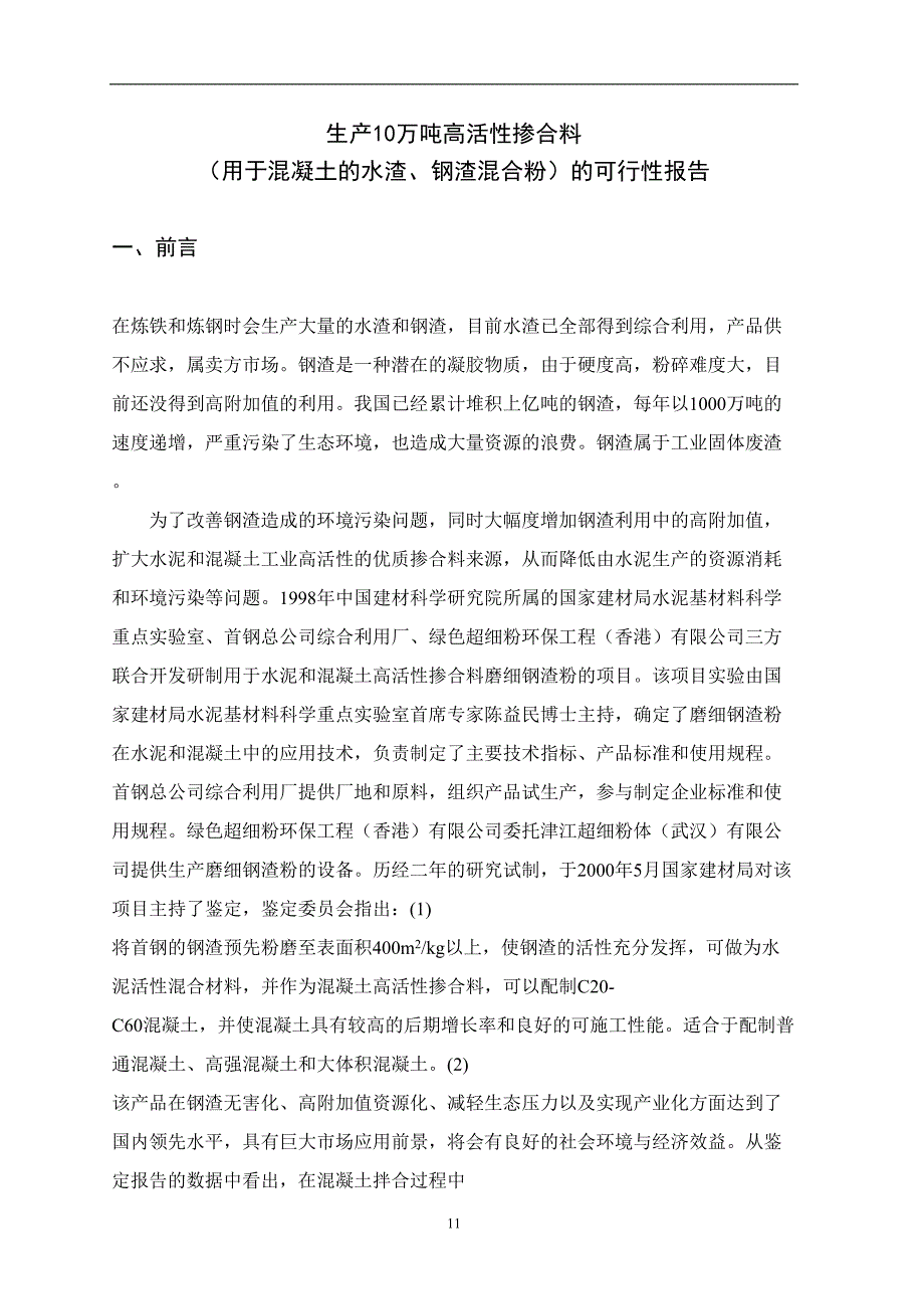 生产10万吨高活性掺合料可行性报告（天选打工人）.docx_第1页