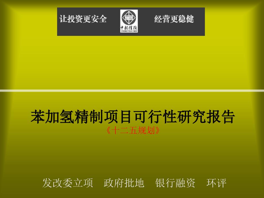 苯加氢精制项目可行性研究报告_第1页