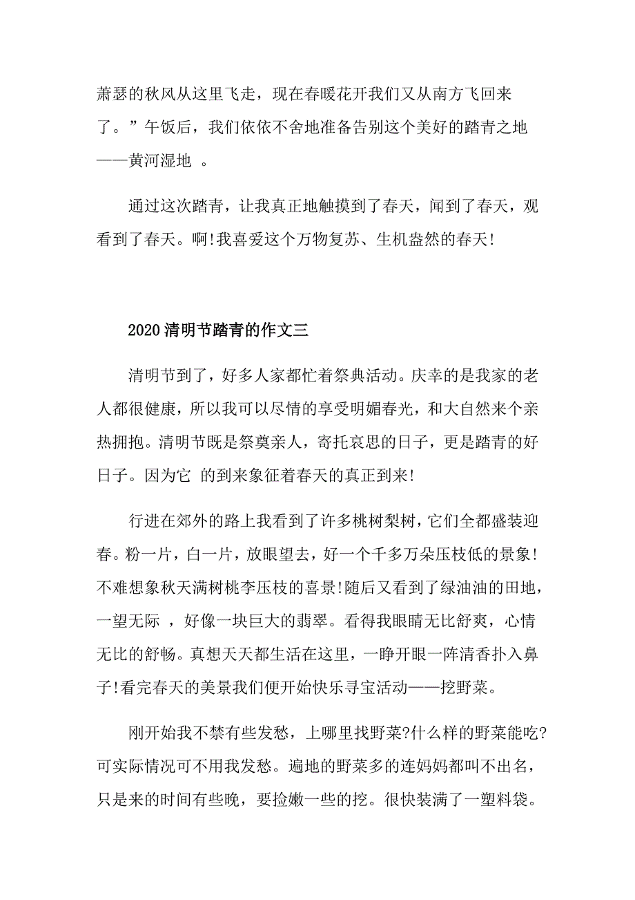 清明节踏青的作文五篇精选_第3页