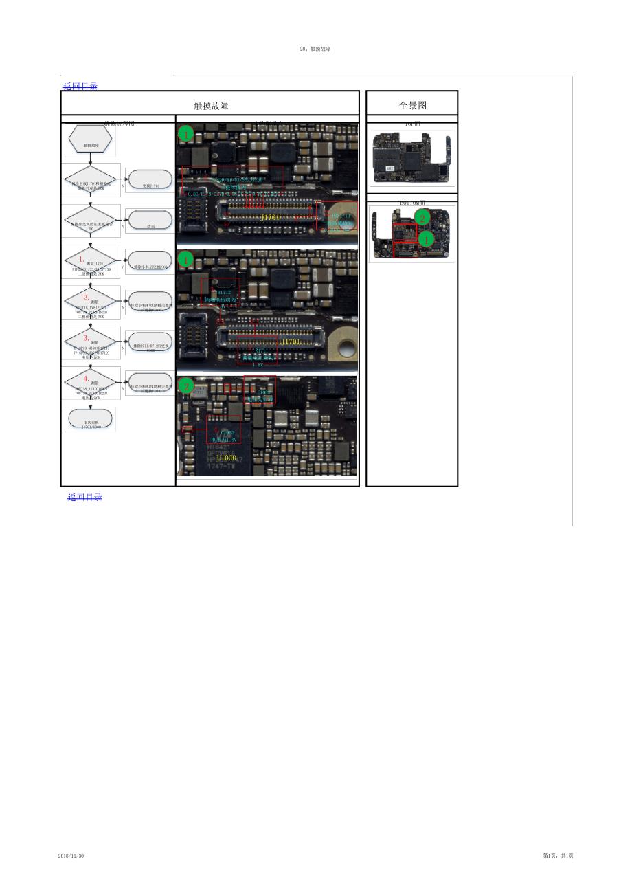 华为P20原厂图维修流程图触摸故障_第1页
