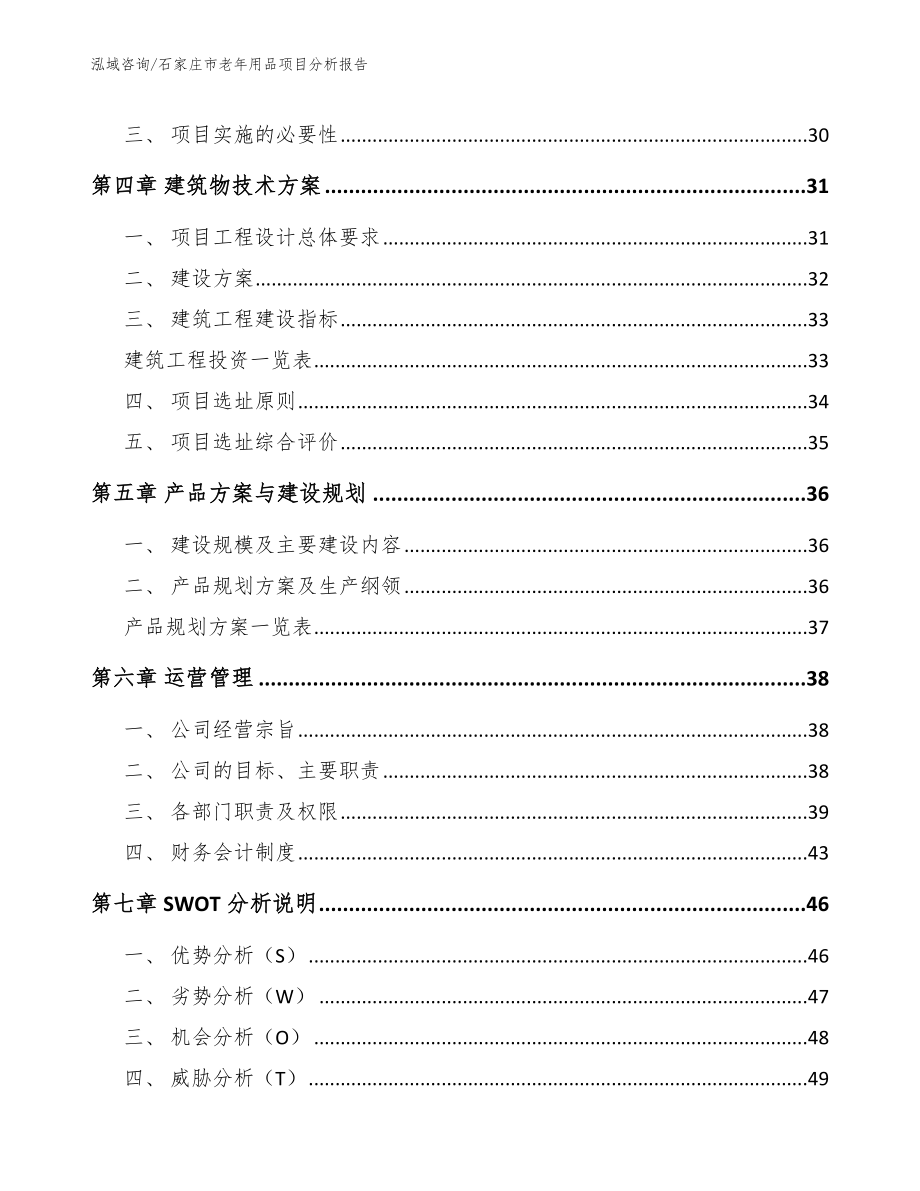 石家庄市老年用品项目分析报告（模板参考）_第2页