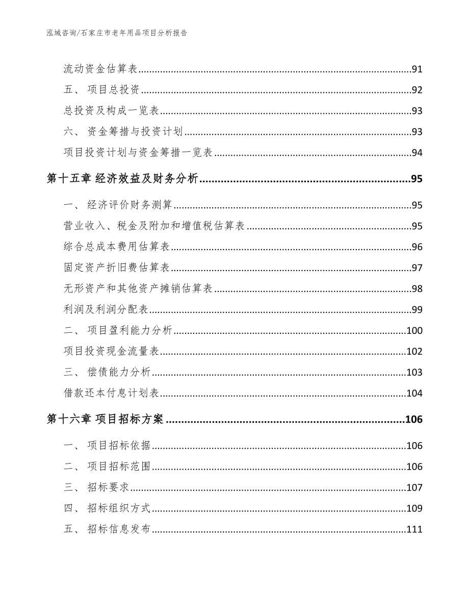 石家庄市老年用品项目分析报告（模板参考）_第5页