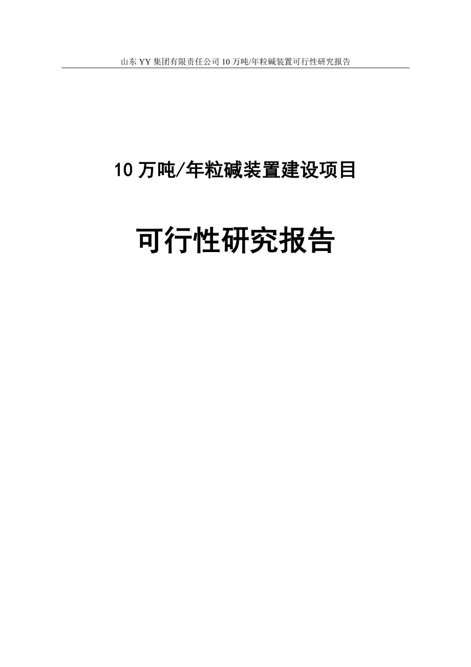 年产10万年粒碱装置项目可研建议书含财务表.doc_第1页