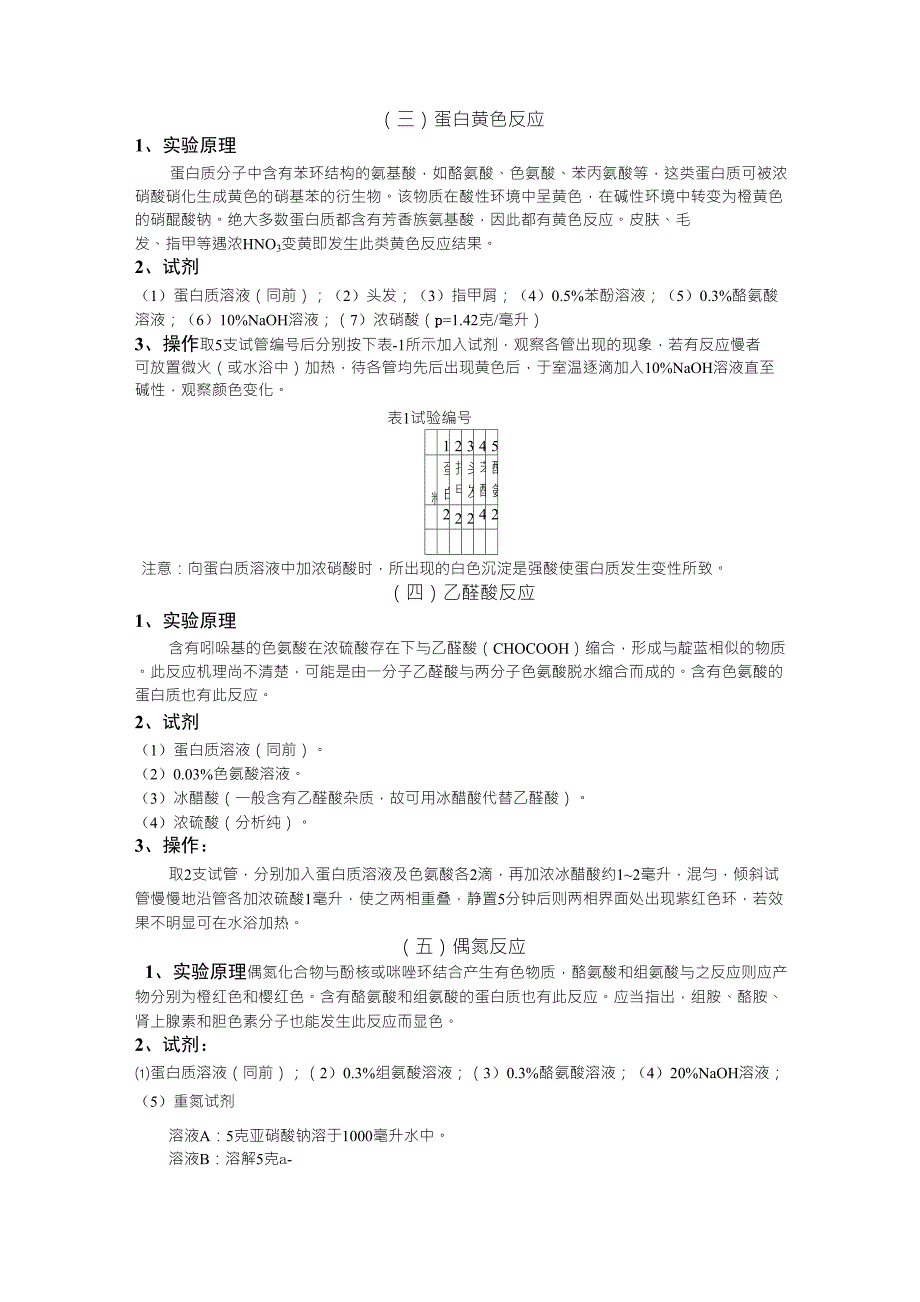 实验三蛋白质及氨基酸的呈色反应_第2页