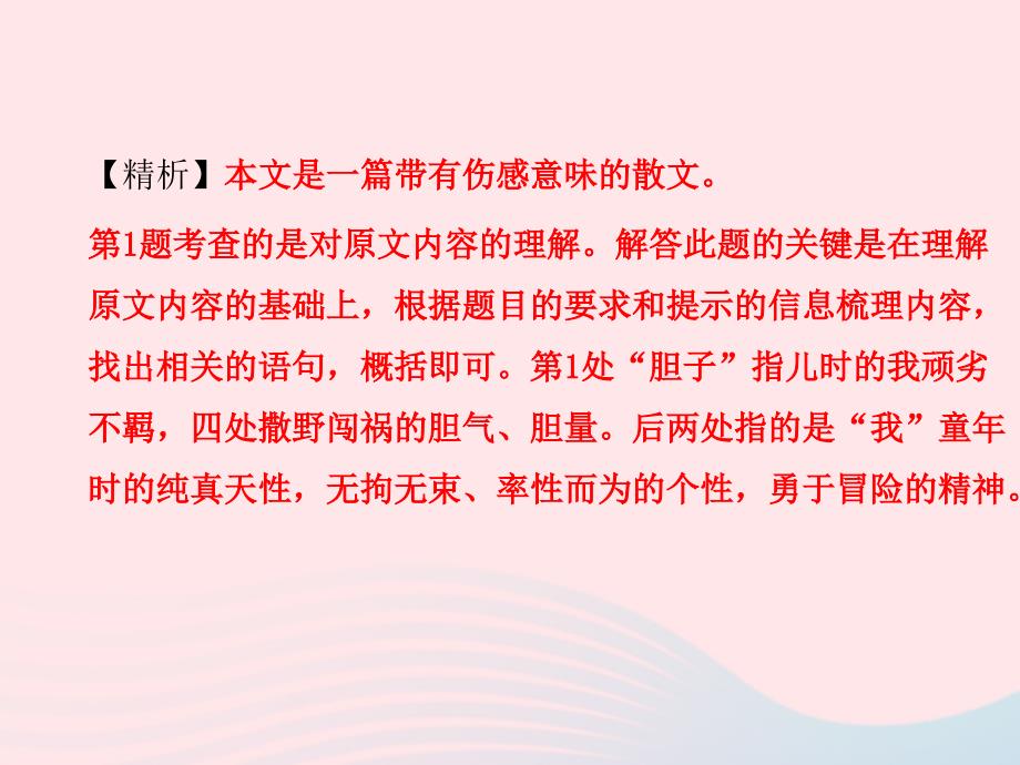 中考语文复习第二部分现代文阅读专题一文学作品阅读散文小说散文阅读习题课件_第3页