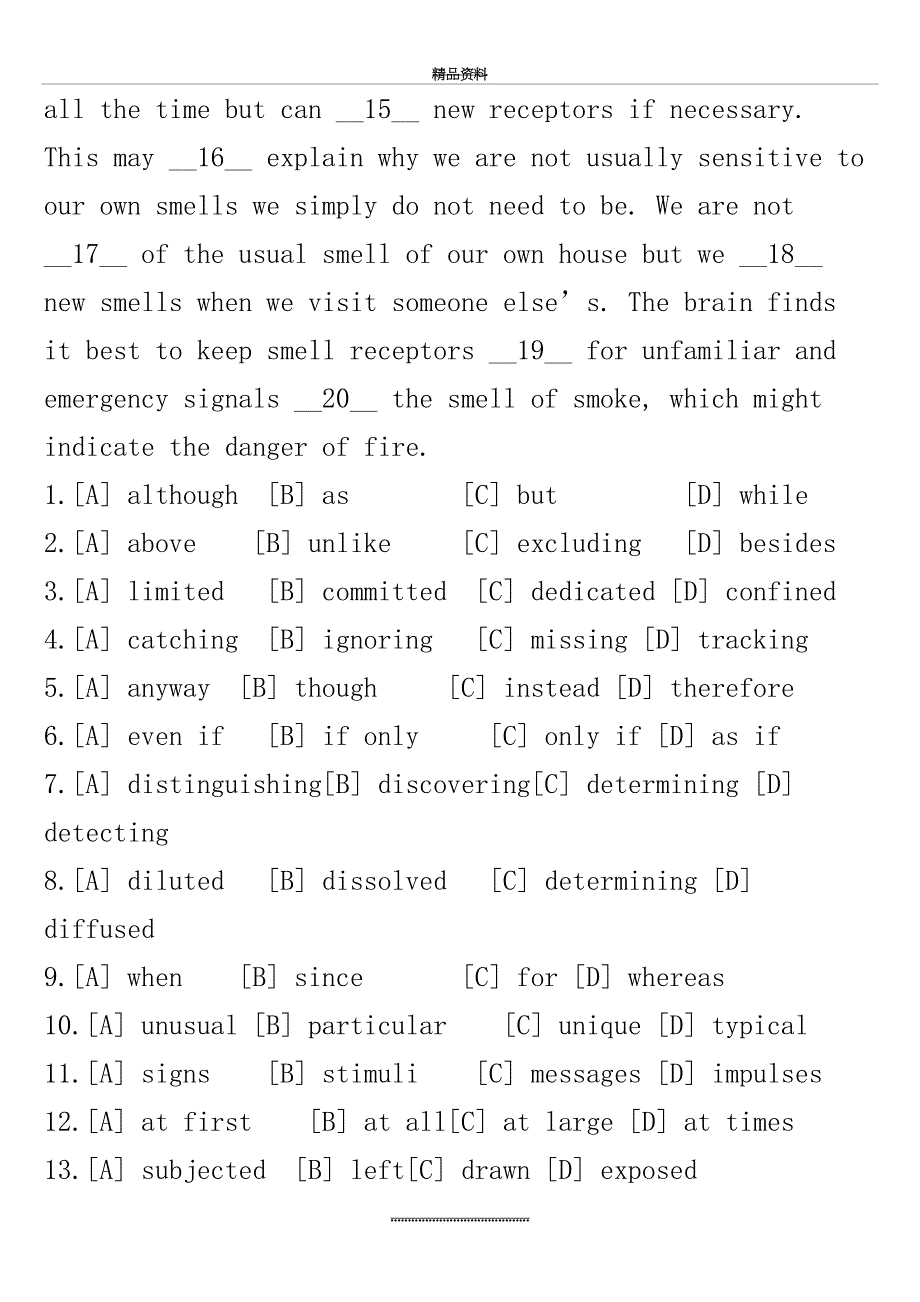 最新1994—历年考研英语真题完形填空及新题型_第3页