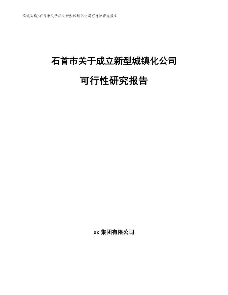 石首市关于成立新型城镇化公司可行性研究报告_第1页