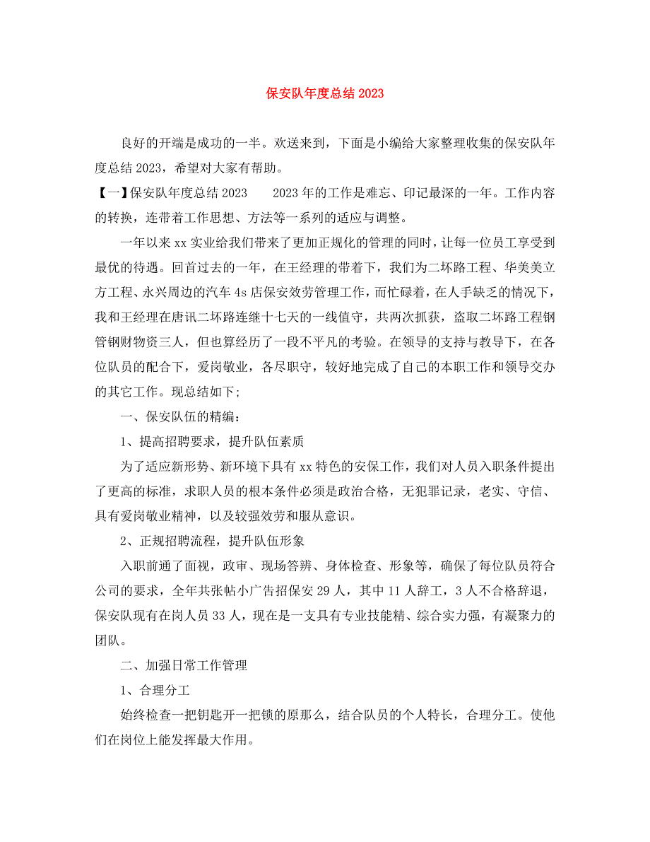 保安队2023年度总结.docx_第1页