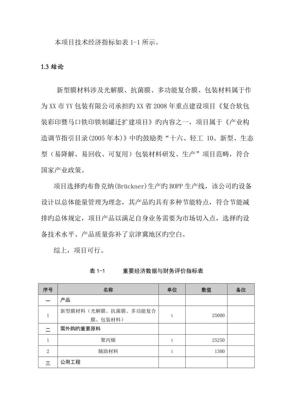 包装基材新型膜材料生产机组专项项目可行性专题研究报告_第5页