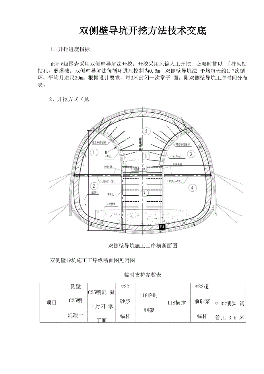 双侧壁导坑开挖方法技术交底_第1页