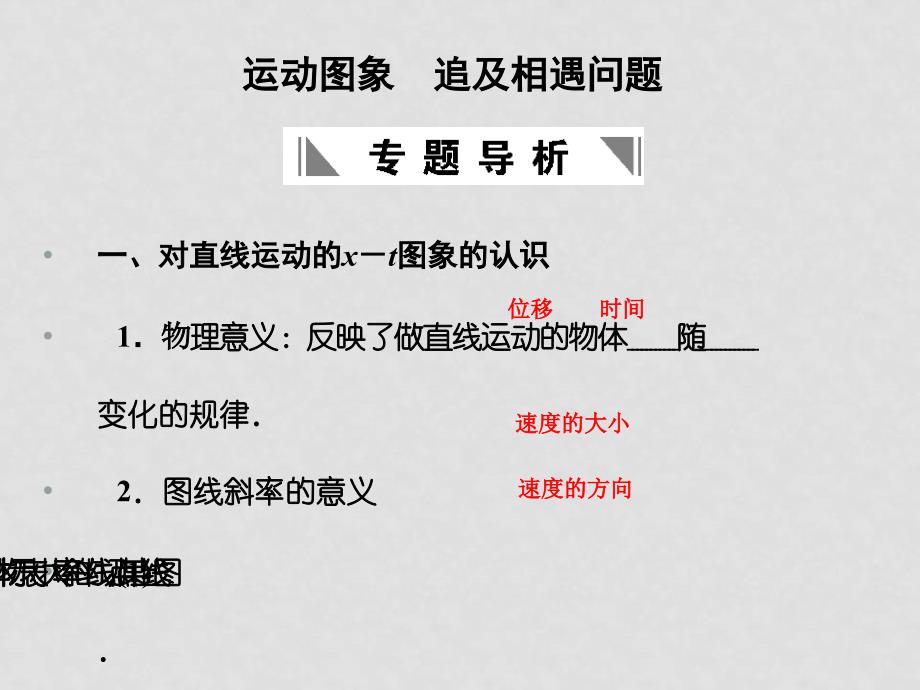 高三物理高考一轮复习专题一 运动图象 追及相遇问题课件 新人教版_第1页