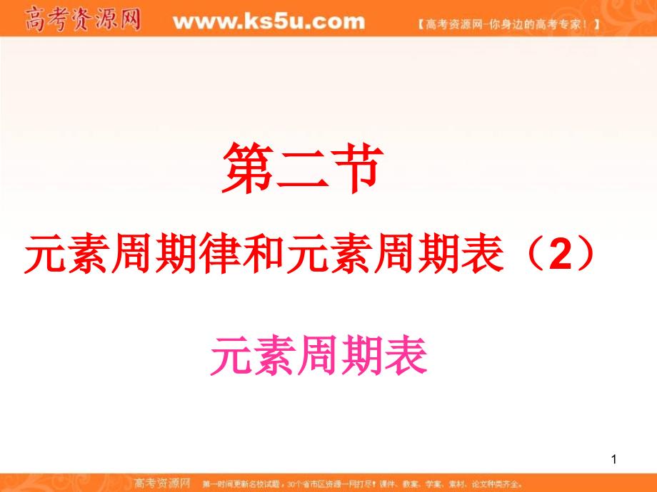 元素周期律和元素周期表课件鲁科版必修2_第1页