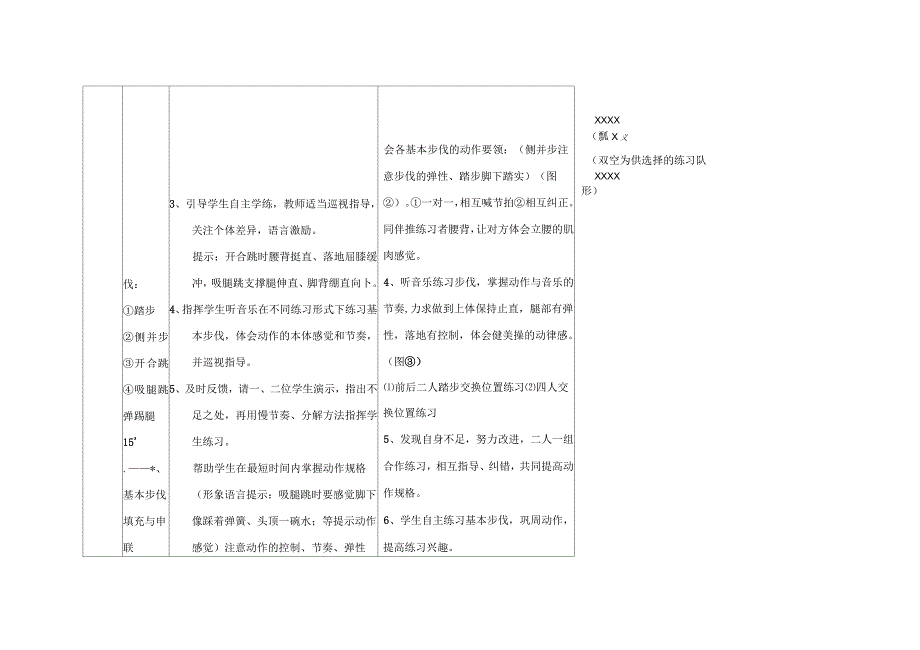 健美操基本步伐教学设计_第4页