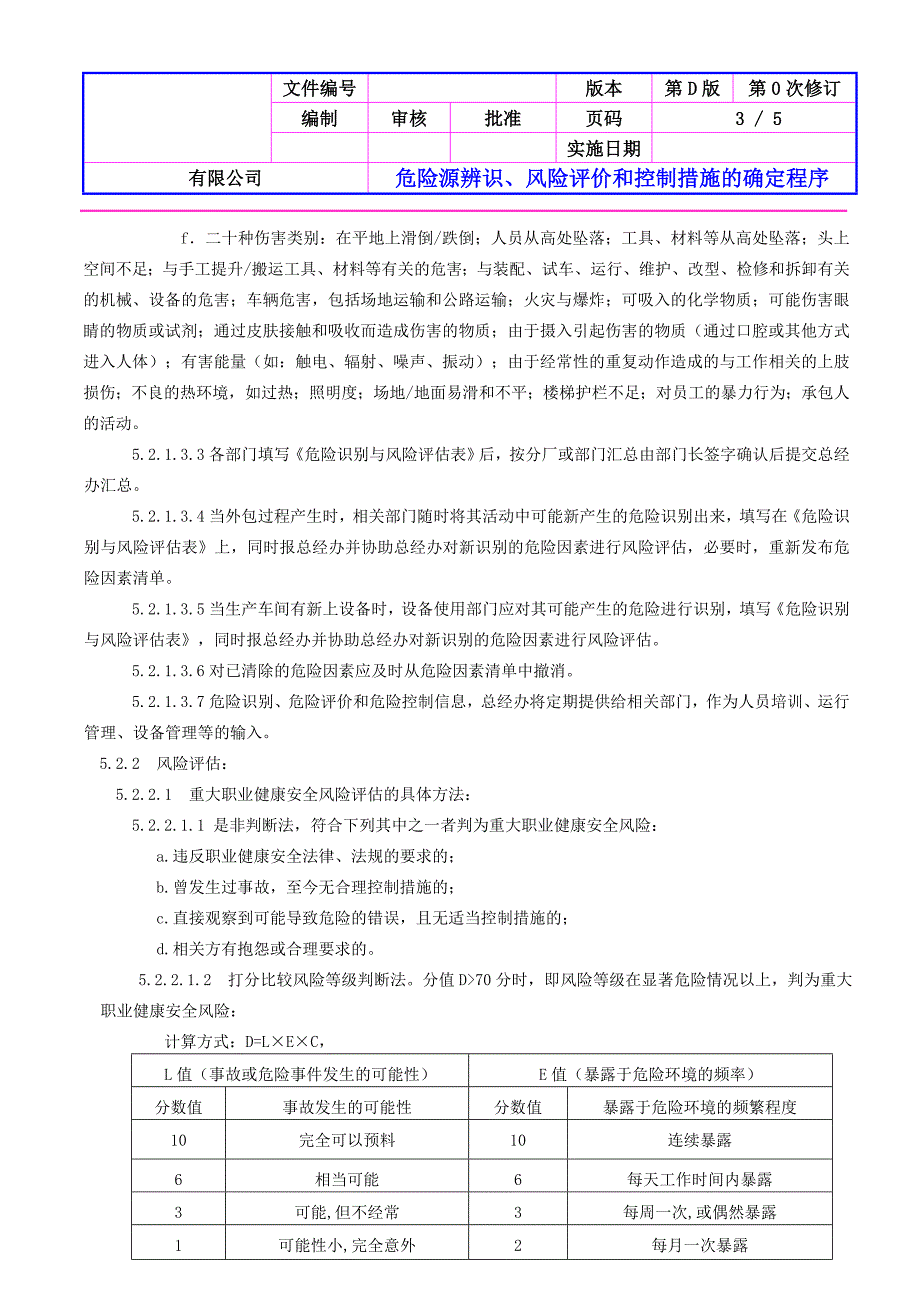 危险源辨识、风险评价和控制措施的确定程序_第3页