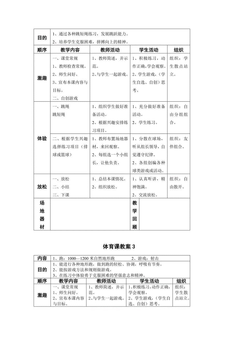 五年级体育教学计划及教案_第5页