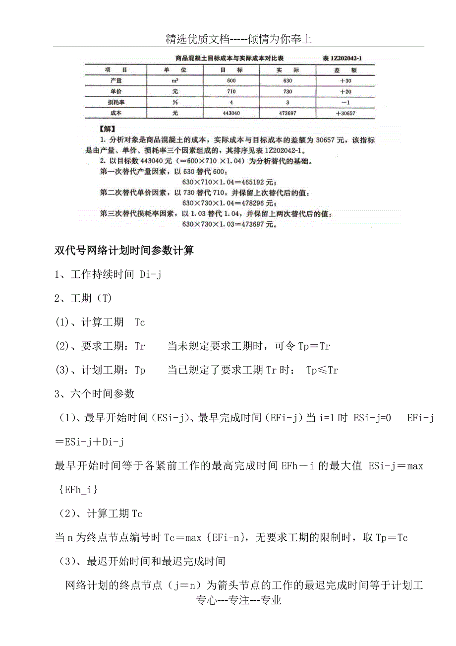 一级建造师项目管理公式汇总_第3页