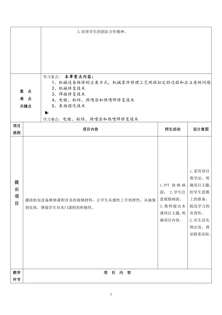 机电技术应用专业机电设备维修技术课程教案第三章_第3页