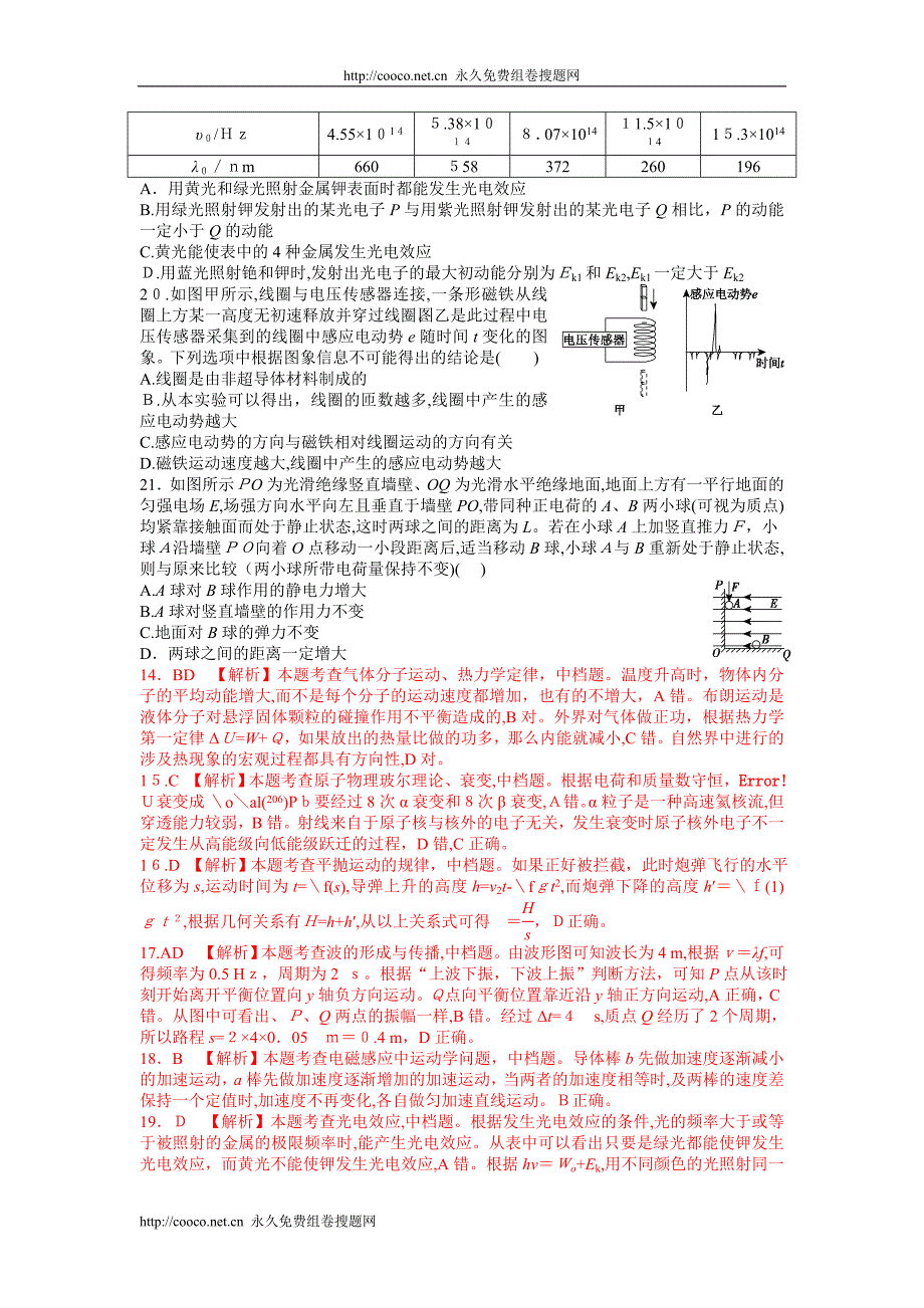 吉林省吉林高中物理选择题专练8全解全析版高中物理_第2页