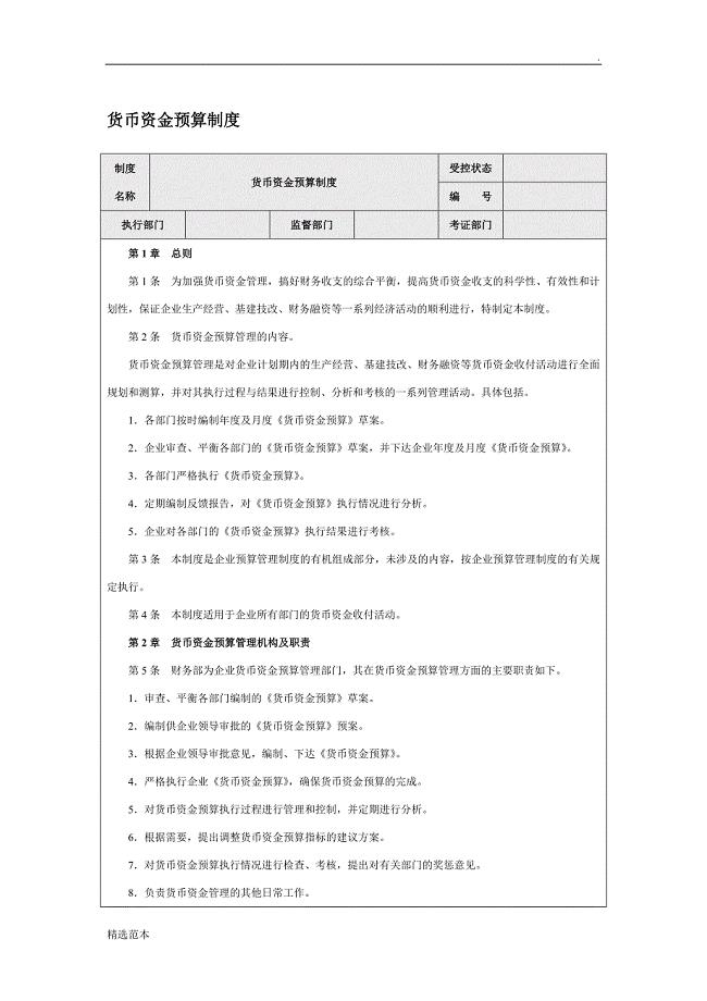 货币资金预算制度.doc