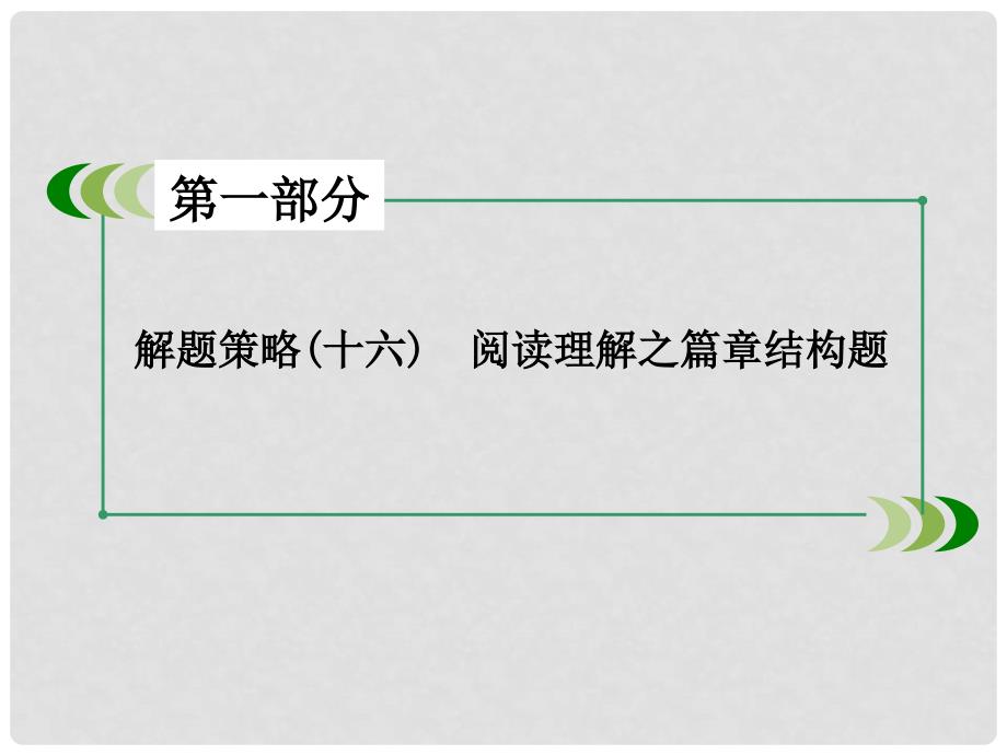 高三英语一轮复习 解题策略16 阅读理解之篇章结构题课件 新人教版_第3页